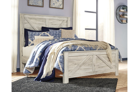 Bellaby Whitewash Queen Crossbuck Panel Bed - SET | B331-154 | B331-157 | B331-196 - Luna Furniture - Dallas Store