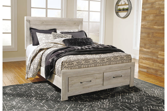 Bellaby Whitewash Queen Platform Bed with 2 Storage Drawers - SET | B100-13 | B331-54S | B331-57 | B331-95 - Luna Furniture - Dallas Store