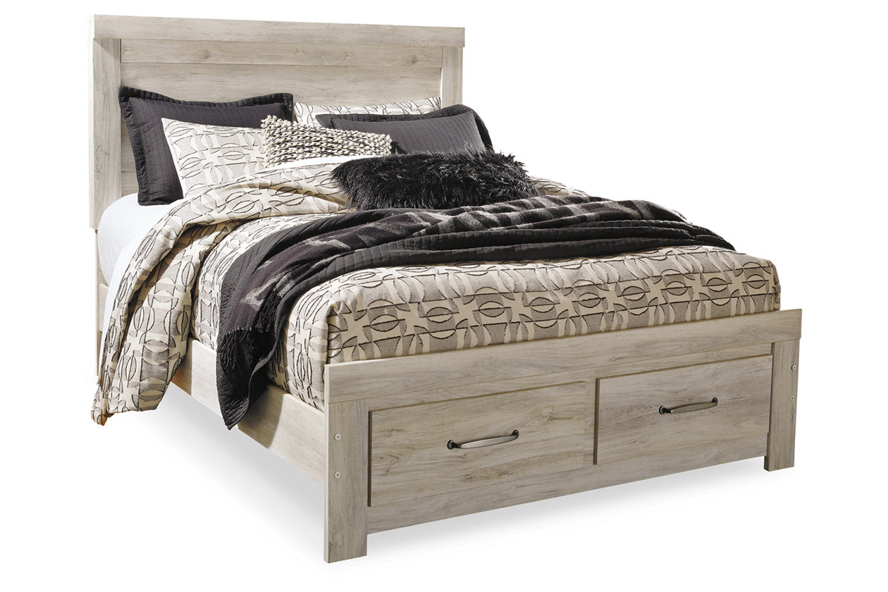 Bellaby Whitewash Queen Platform Bed with 2 Storage Drawers - SET | B100-13 | B331-54S | B331-57 | B331-95 - Luna Furniture - Dallas Store