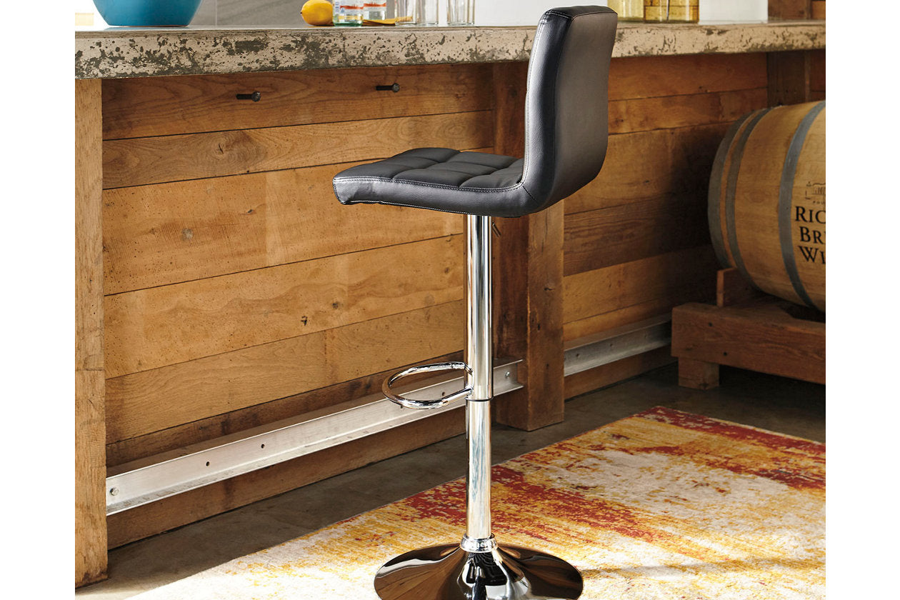 Bellatier Black/Chrome Finish Adjustable Height Barstool, Set of 2 - D120-130 - Luna Furniture - Dallas Store