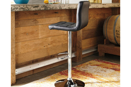 Bellatier Black/Chrome Finish Adjustable Height Barstool, Set of 2 - D120-130 - Luna Furniture - Dallas Store
