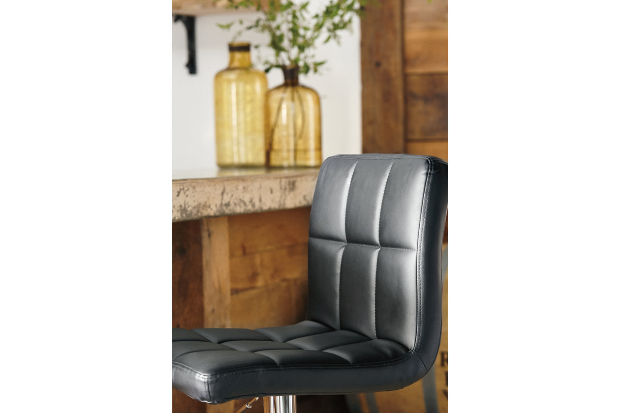 Bellatier Black/Chrome Finish Adjustable Height Barstool, Set of 2 - D120-130 - Luna Furniture - Dallas Store