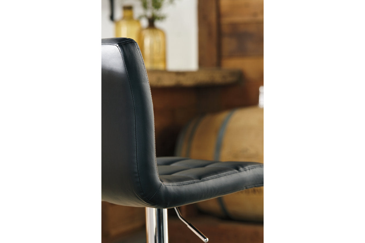 Bellatier Black/Chrome Finish Adjustable Height Barstool, Set of 2 - D120-130 - Luna Furniture - Dallas Store