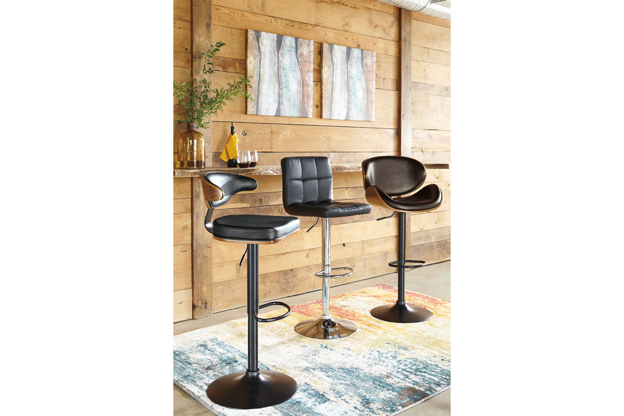 Bellatier Black/Chrome Finish Adjustable Height Barstool, Set of 2 - D120-130 - Luna Furniture - Dallas Store