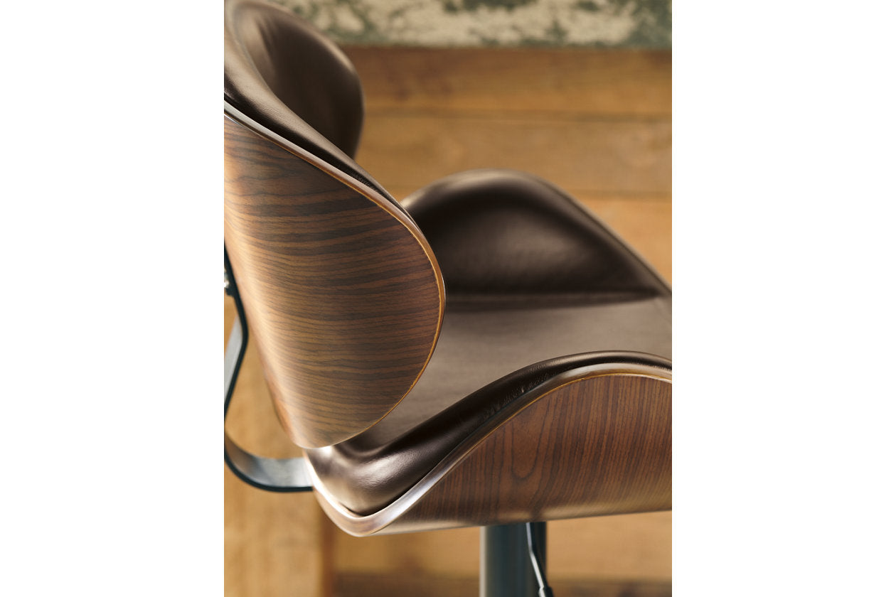 Bellatier Brown Adjustable Height Barstool - D120-530 - Luna Furniture - Dallas Store
