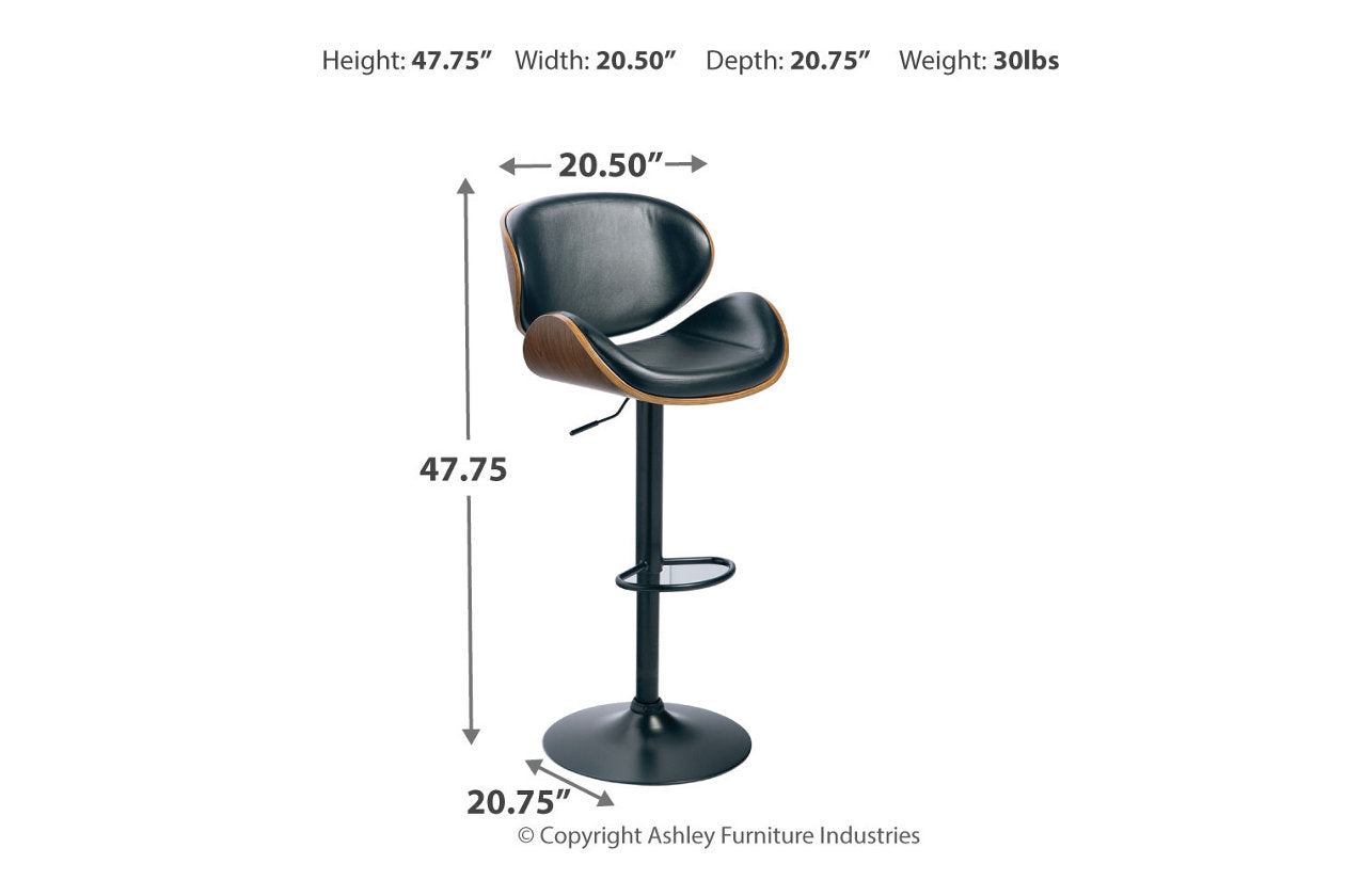 Bellatier Brown Adjustable Height Barstool - D120-530 - Luna Furniture - Dallas Store