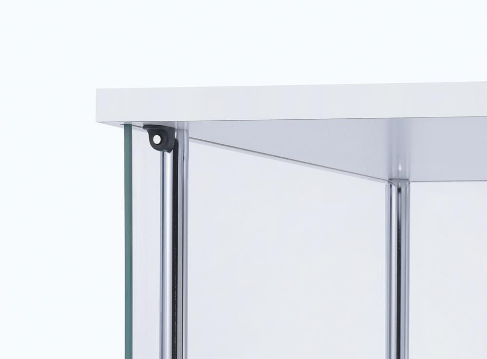 Bellatrix White/Clear Rectangular 4-Shelf Curio Cabinet - 951072 - Luna Furniture - Dallas Store