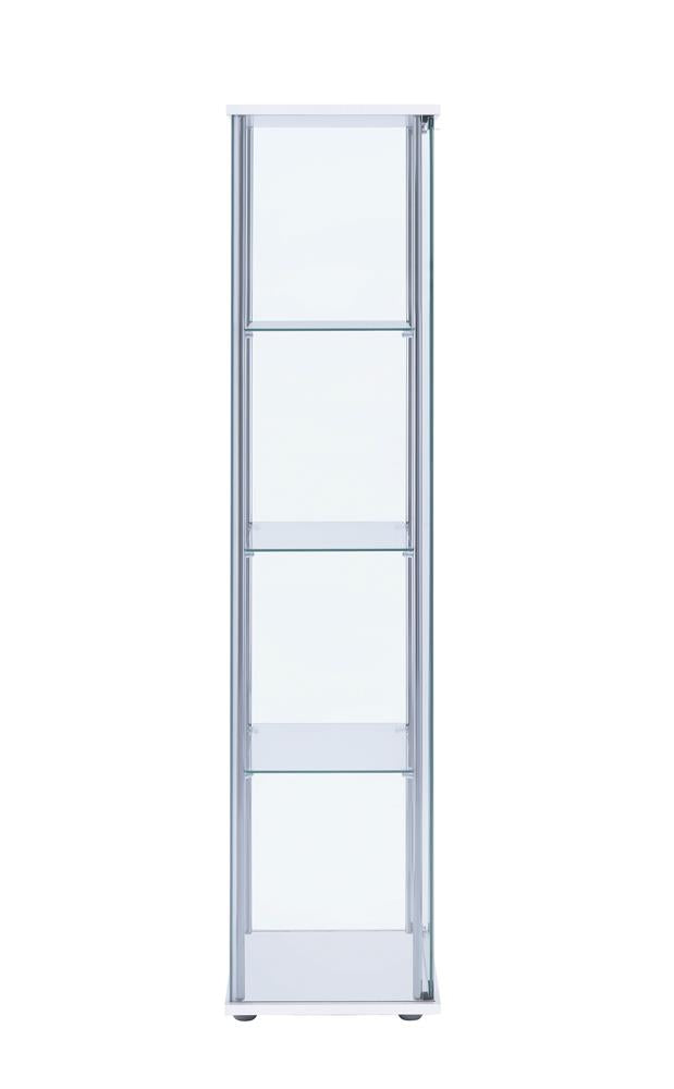 Bellatrix White/Clear Rectangular 4-Shelf Curio Cabinet - 951072 - Luna Furniture - Dallas Store