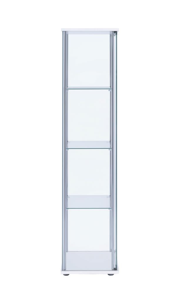 Bellatrix White/Clear Rectangular 4-Shelf Curio Cabinet - 951072 - Luna Furniture - Dallas Store