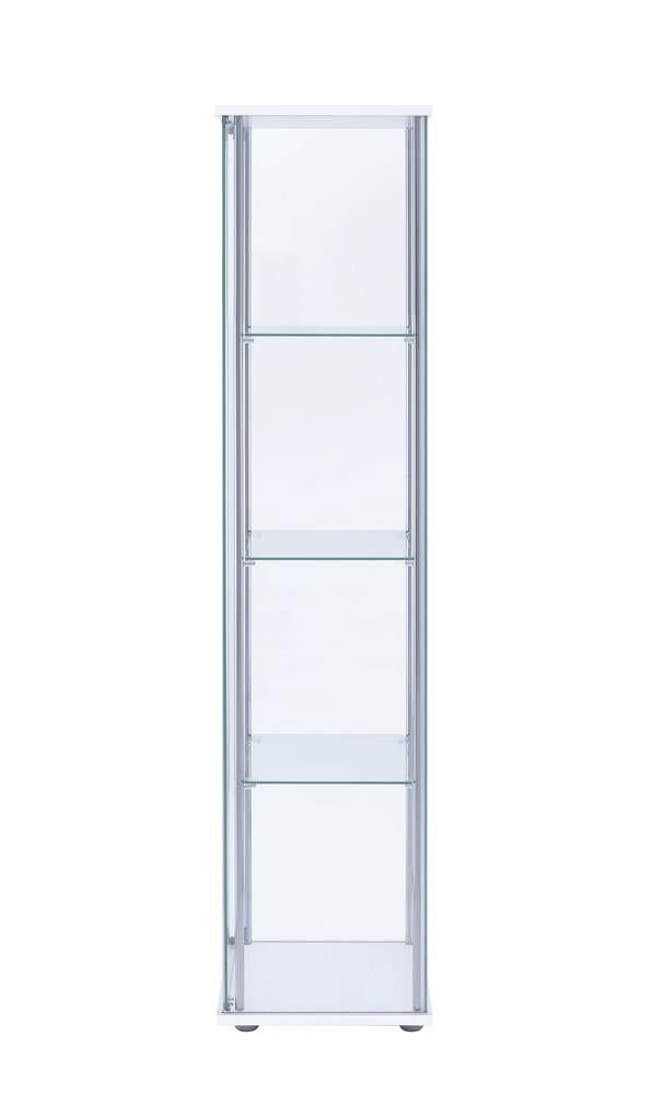 Bellatrix White/Clear Rectangular 4-Shelf Curio Cabinet - 951072 - Luna Furniture - Dallas Store