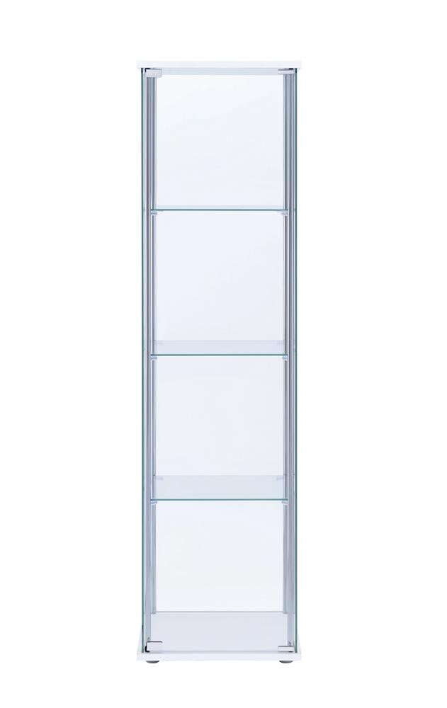 Bellatrix White/Clear Rectangular 4-Shelf Curio Cabinet - 951072 - Luna Furniture - Dallas Store