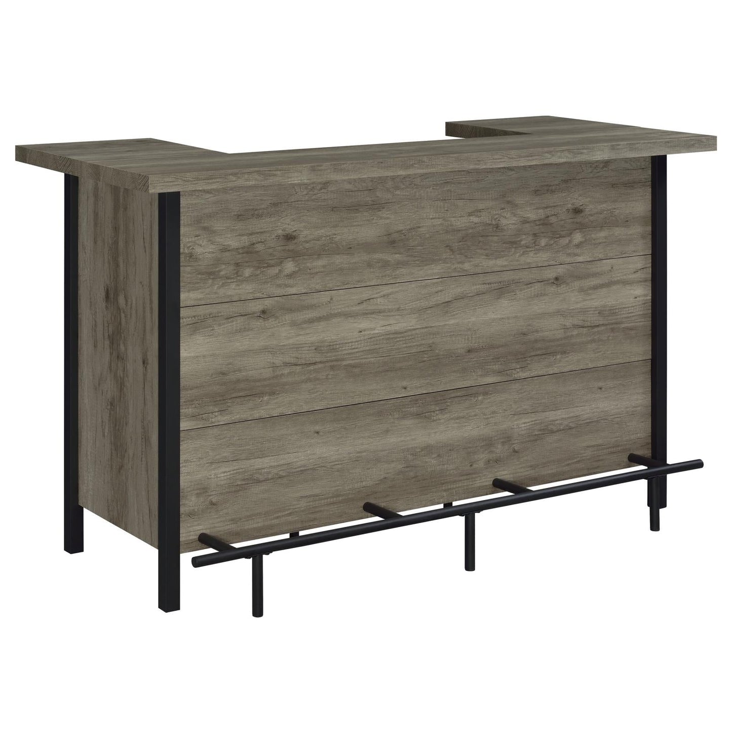 Bellemore Gray Driftwood/Black Bar Unit with Footrest - 182105 - Luna Furniture - Dallas Store