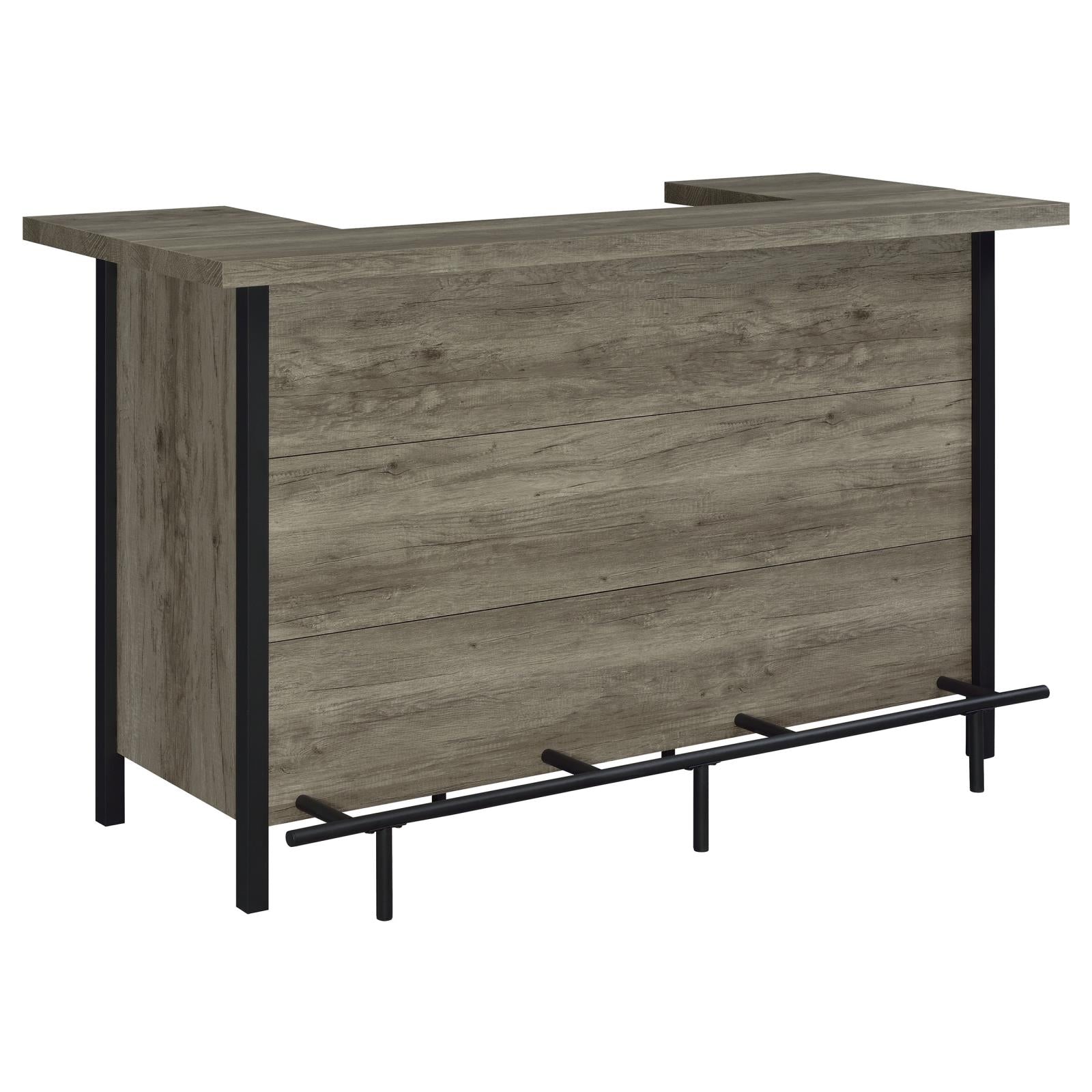 Bellemore Gray Driftwood/Black Bar Unit with Footrest - 182105 - Luna Furniture - Dallas Store