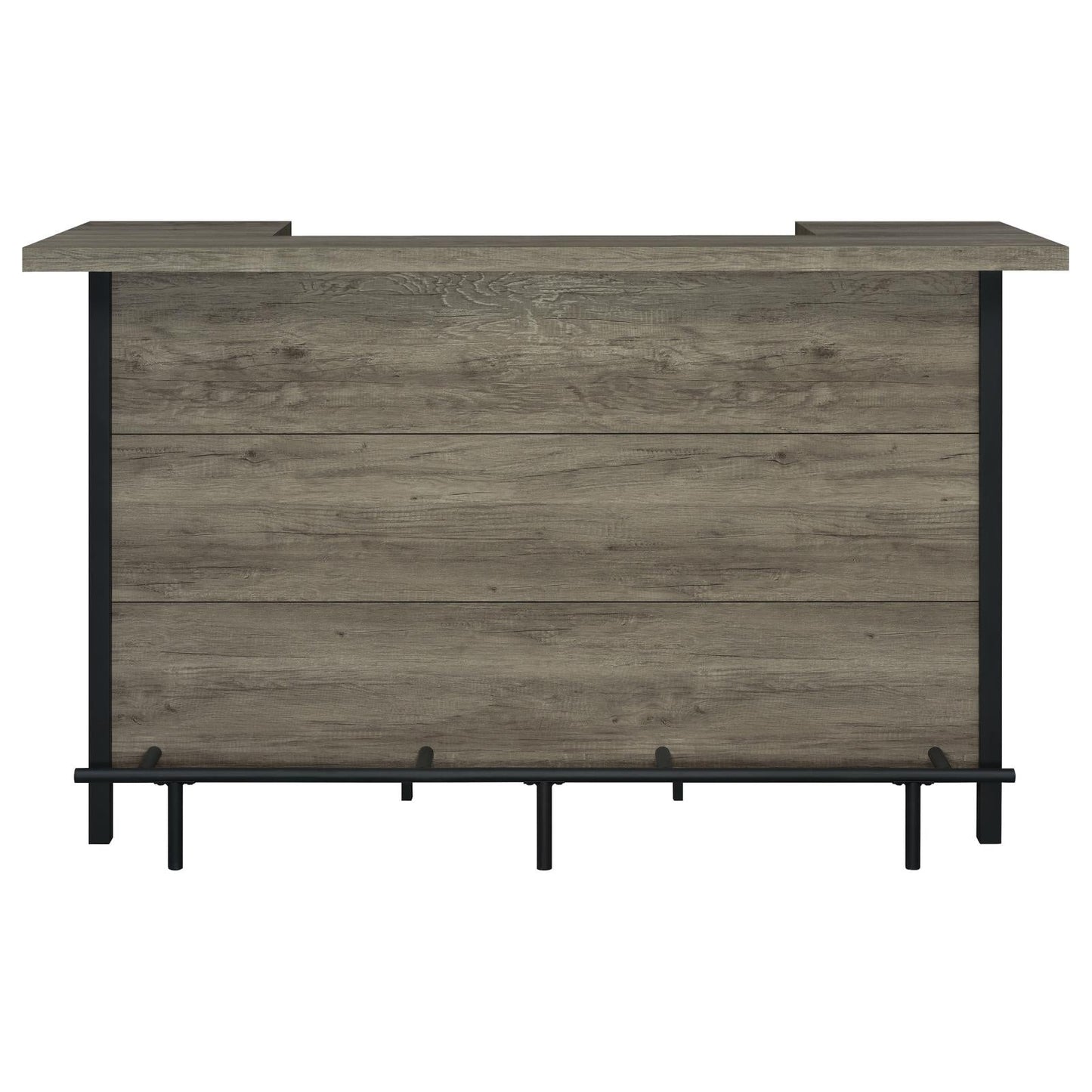 Bellemore Gray Driftwood/Black Bar Unit with Footrest - 182105 - Luna Furniture - Dallas Store