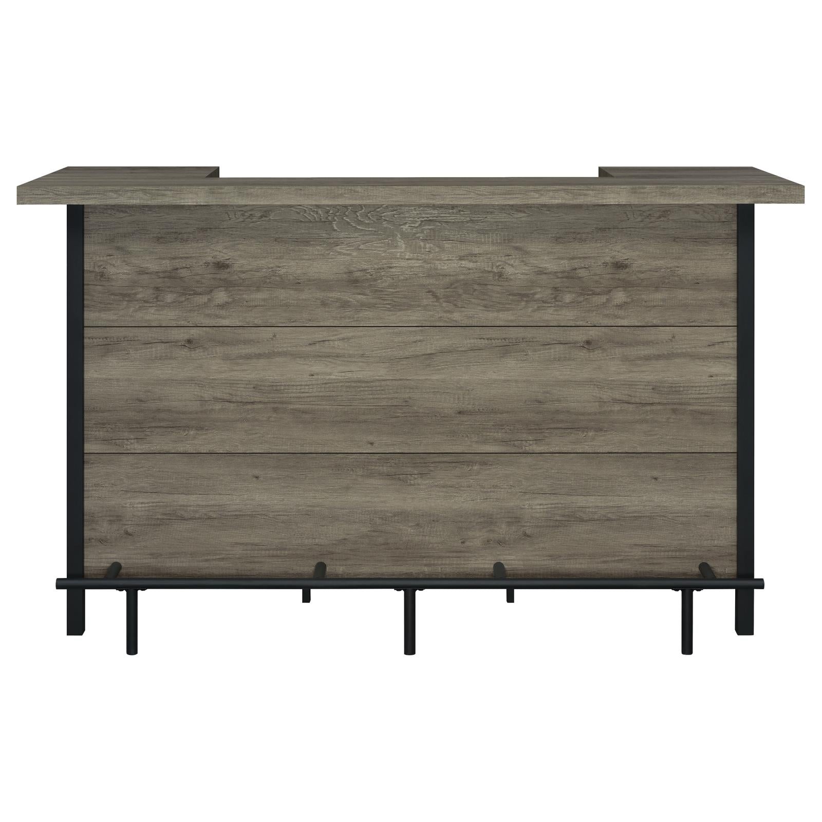 Bellemore Gray Driftwood/Black Bar Unit with Footrest - 182105 - Luna Furniture - Dallas Store