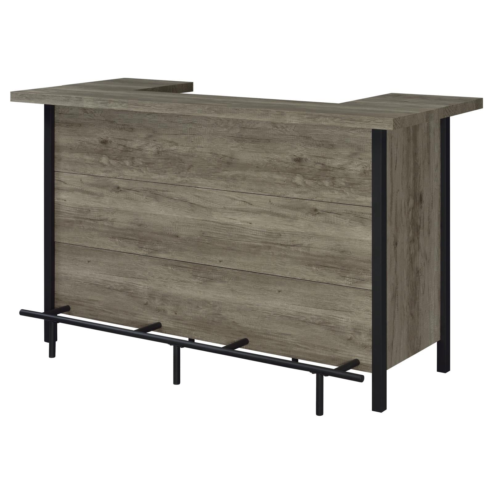 Bellemore Gray Driftwood/Black Bar Unit with Footrest - 182105 - Luna Furniture - Dallas Store