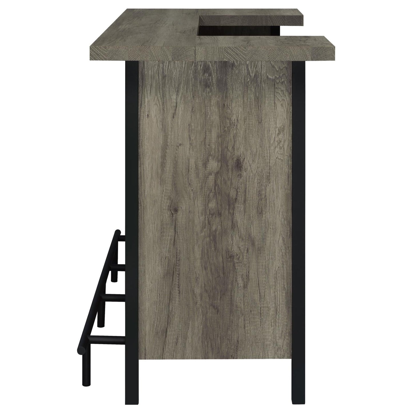Bellemore Gray Driftwood/Black Bar Unit with Footrest - 182105 - Luna Furniture - Dallas Store