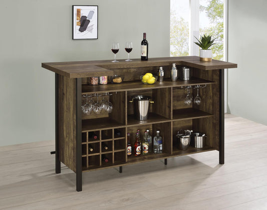 Bellemore Rustic Oak Rectangular Storage Bar Unit - 182104 - Luna Furniture - Dallas Store