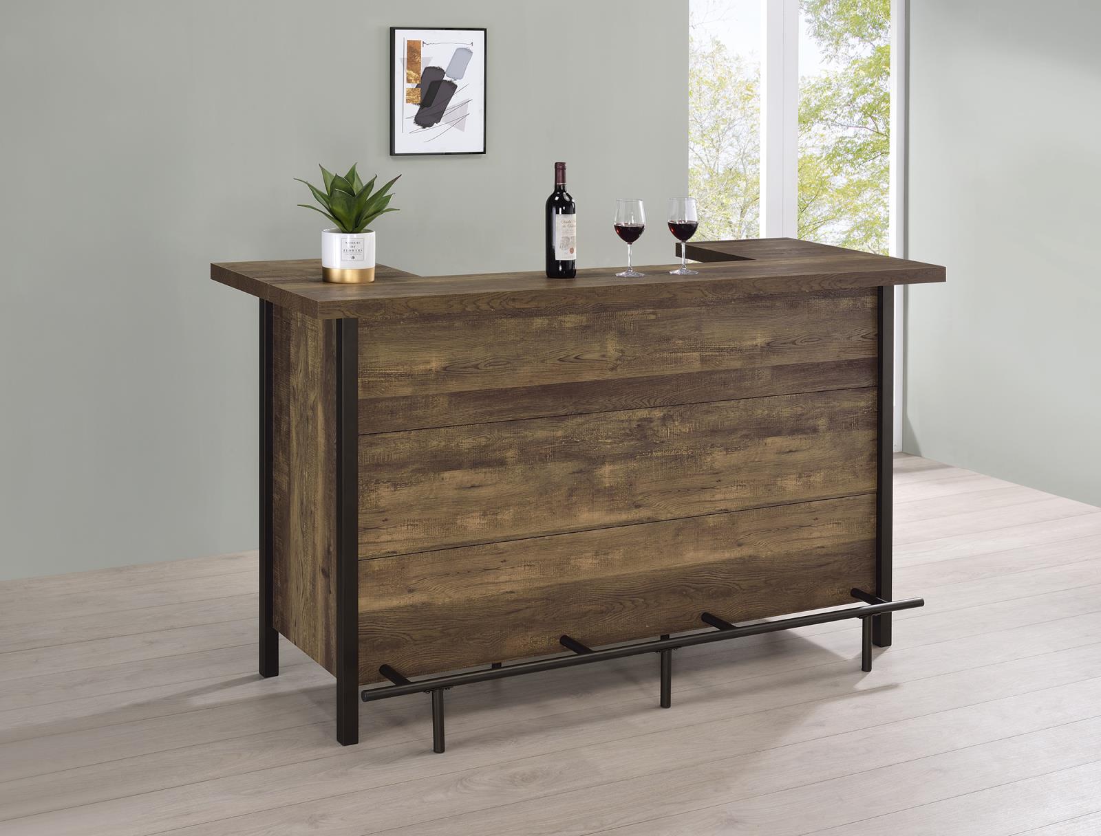 Bellemore Rustic Oak Rectangular Storage Bar Unit - 182104 - Luna Furniture - Dallas Store