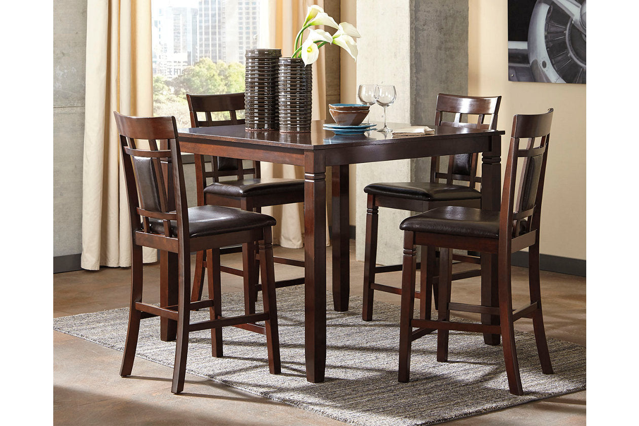 Bennox Brown 5-Piece Counter Height Set - D384-223 - Luna Furniture - Dallas Store