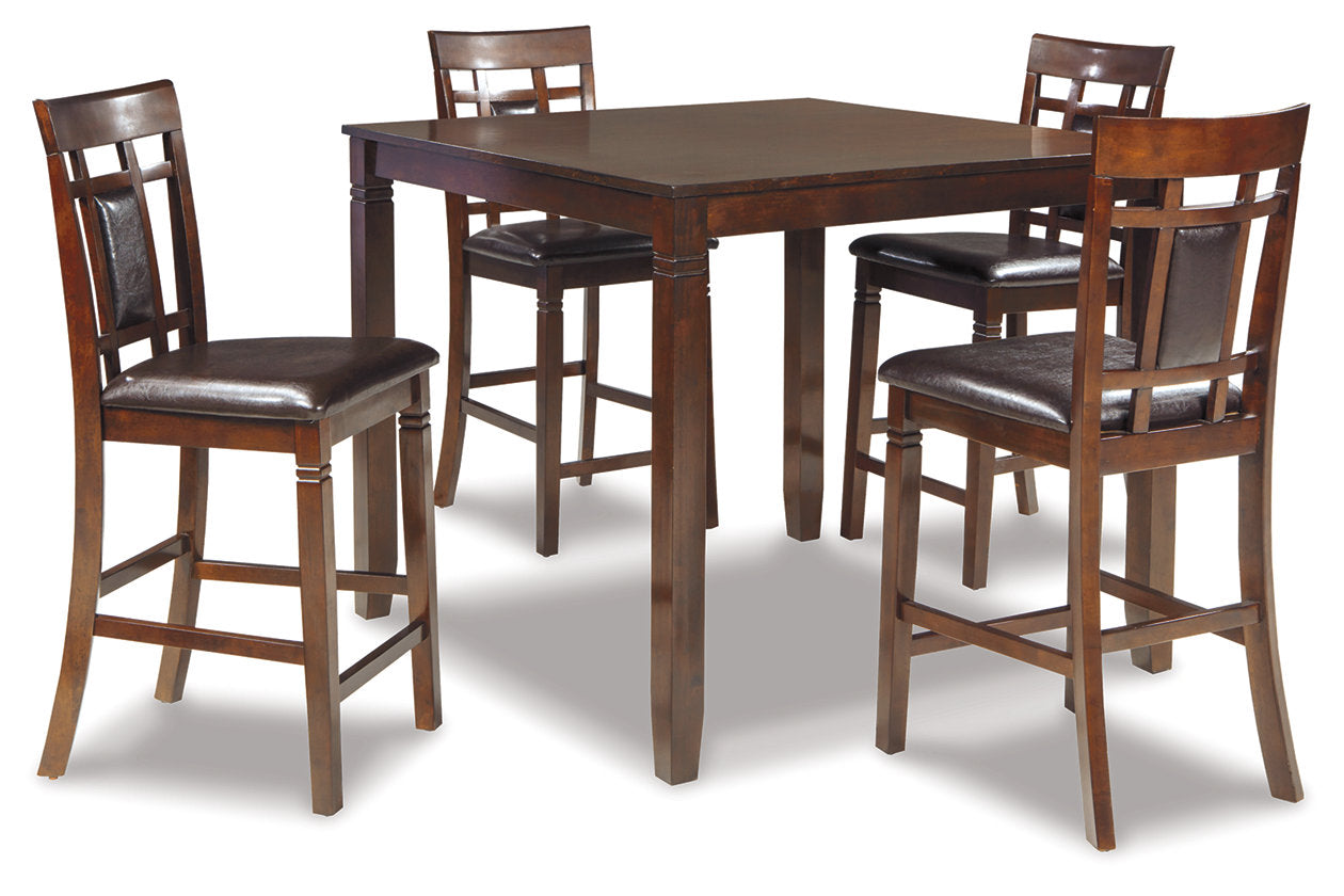 Bennox Brown 5-Piece Counter Height Set - D384-223 - Luna Furniture - Dallas Store