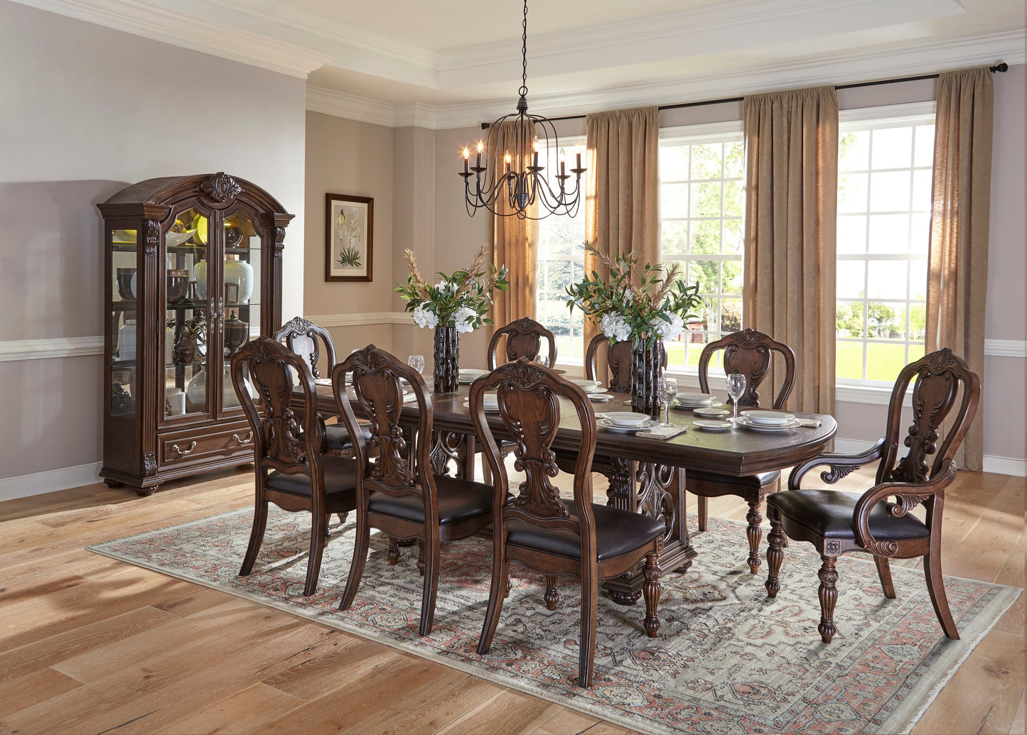 Bergen Dark Oak Curio - 5829-44C - Luna Furniture - Dallas Store