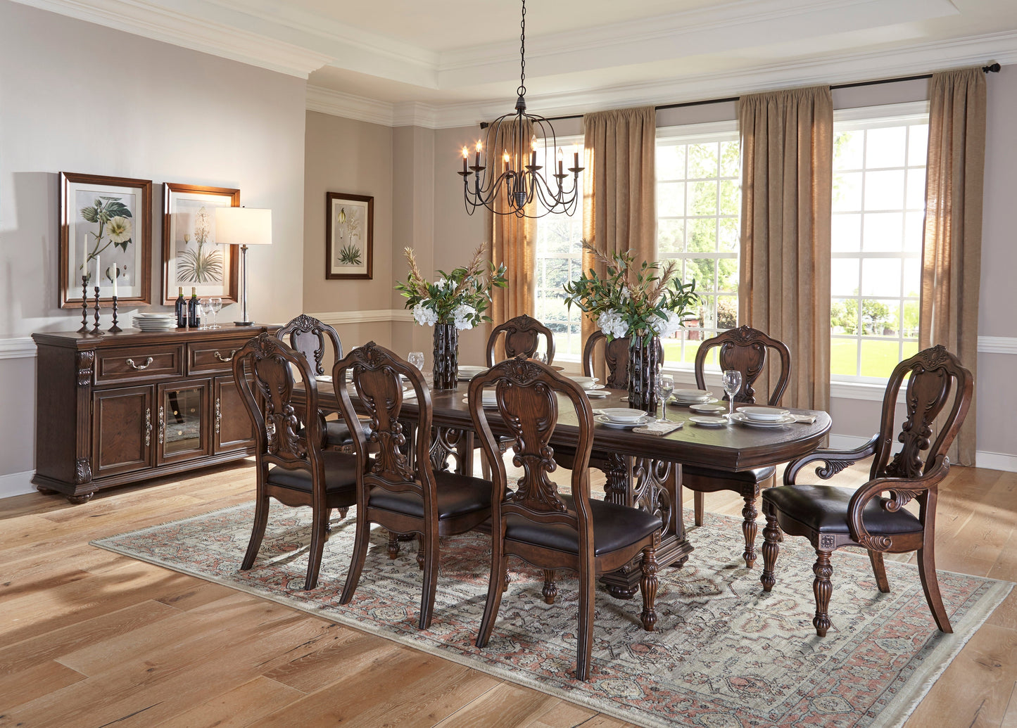 Bergen Dark Oak Server - 5829-40 - Luna Furniture - Dallas Store