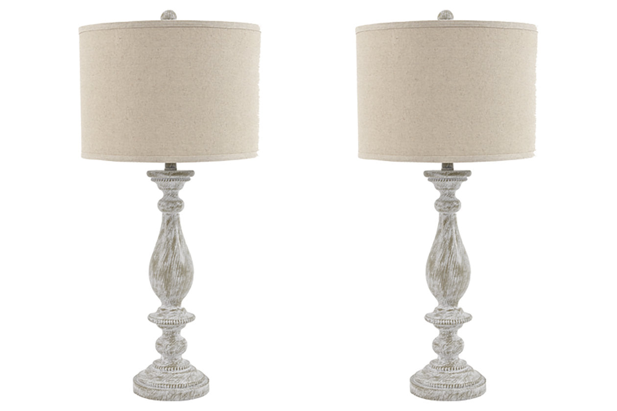 Bernadate Whitewash Table Lamp, Set of 2 - L235344 - Luna Furniture - Dallas Store