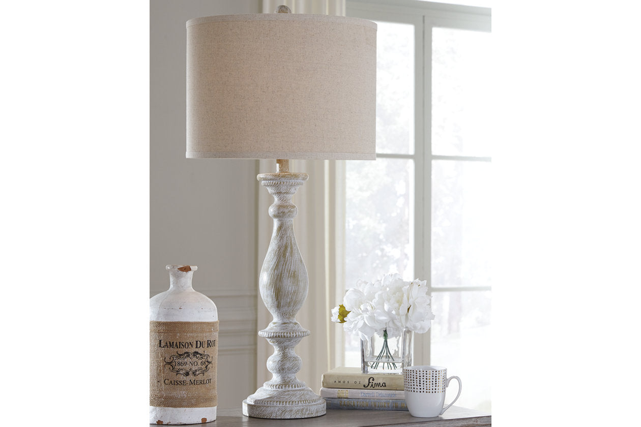 Bernadate Whitewash Table Lamp, Set of 2 - L235344 - Luna Furniture - Dallas Store