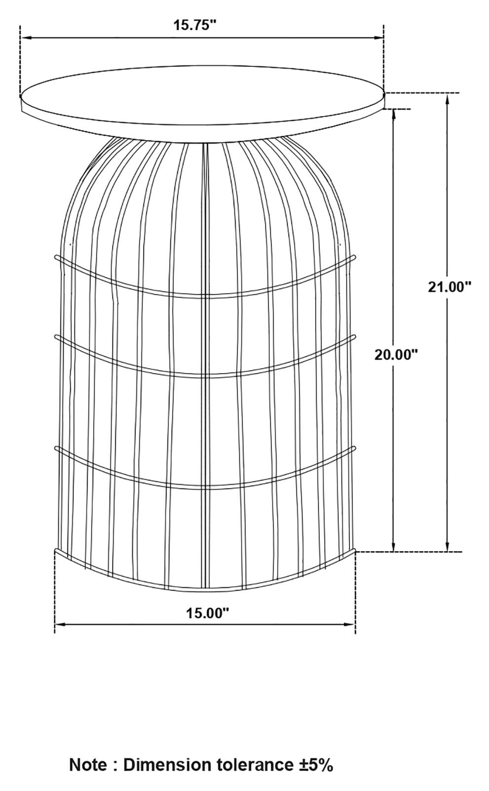 Bernardo Natural/Gunmetal Round Accent Table with Bird Cage Base - 935860 - Luna Furniture - Dallas Store