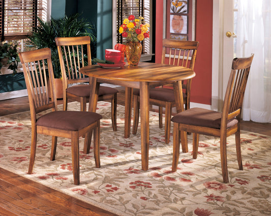 Berringer Rustic 5-Piece Drop Leaf Dining Set - SET | D199-15 | D199-01(2) - Luna Furniture - Dallas Store
