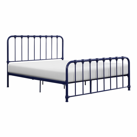 Bethany Blue Queen Metal Platform Bed - 1571BU-1 - Luna Furniture - Dallas Store
