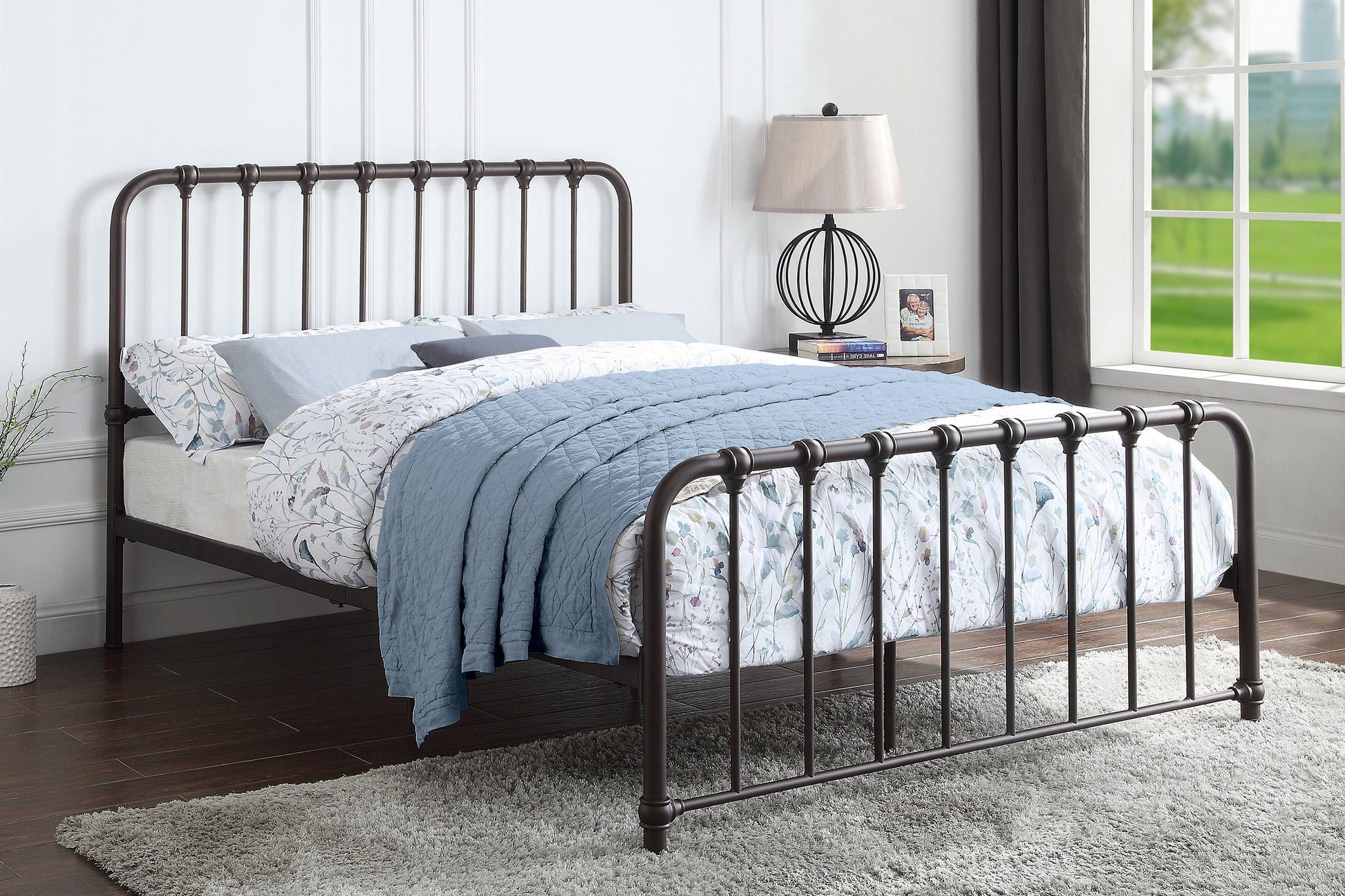 Bethany Dark Bronze Full Metal Platform Bed - 1571DZF-1 - Luna Furniture - Dallas Store