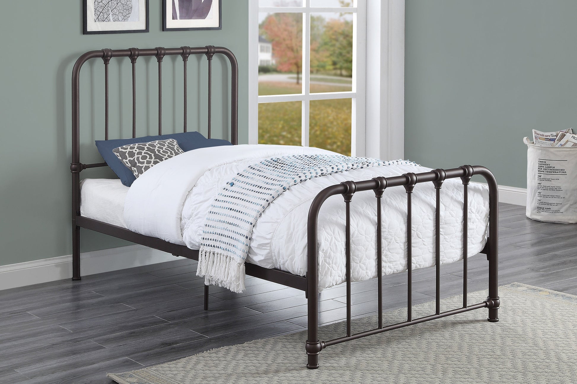 Bethany Dark Bronze Twin Metal Platform Bed - 1571DZT-1 - Luna Furniture - Dallas Store