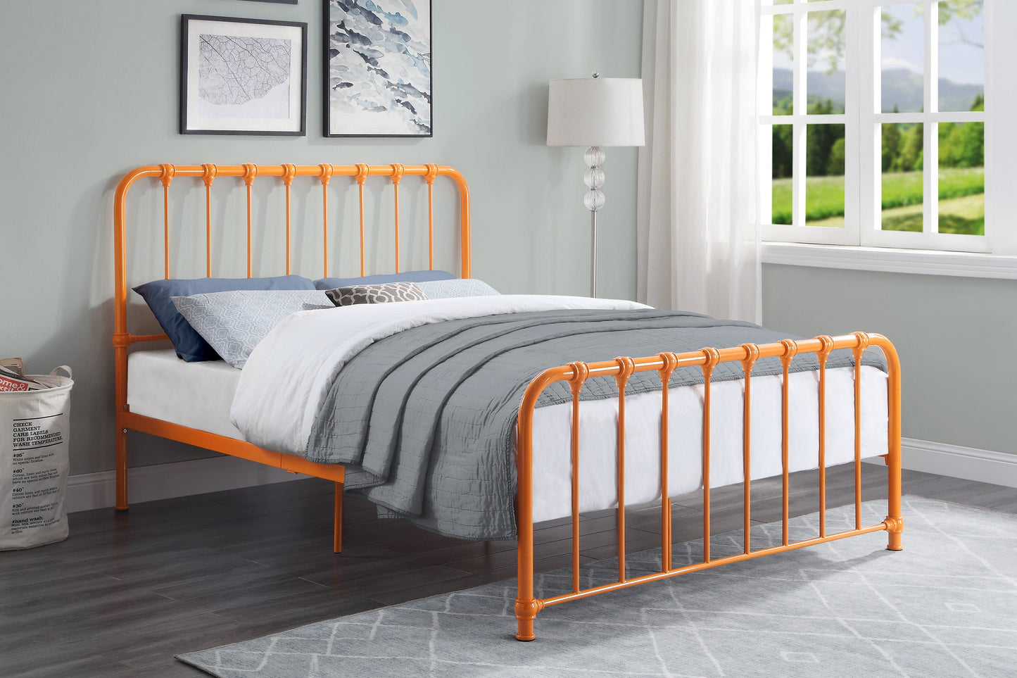 Bethany Orange Queen Metal Platform Bed - 1571RN-1 - Luna Furniture - Dallas Store