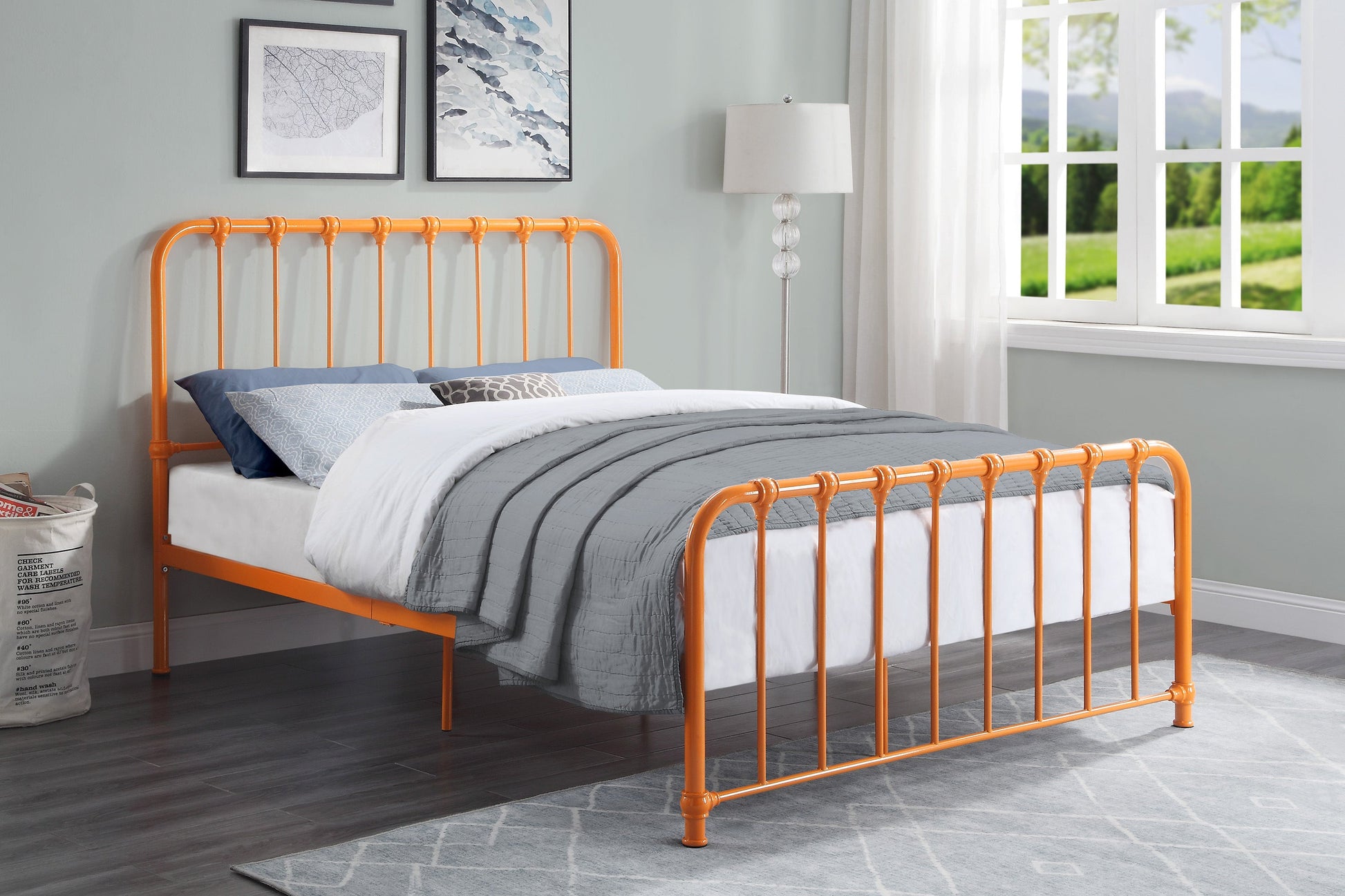 Bethany Orange Queen Metal Platform Bed - 1571RN-1 - Luna Furniture - Dallas Store
