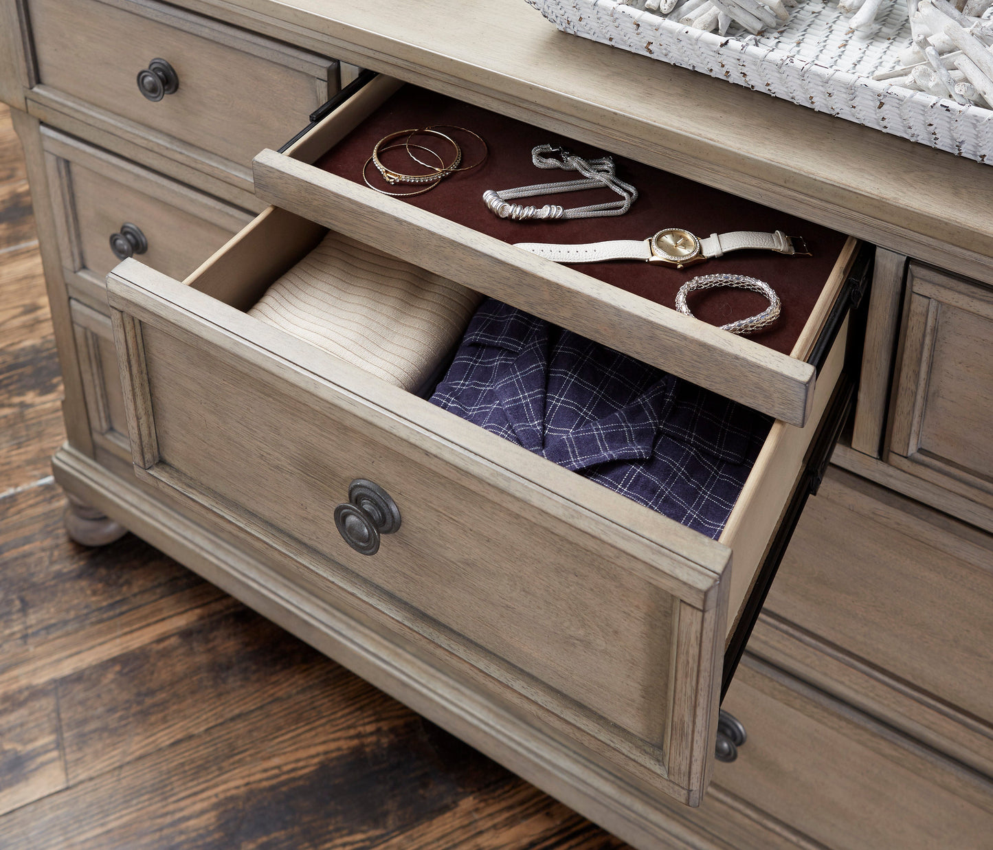 Bethel Wire Brushed Gray Dresser - 2259GY-5 - Luna Furniture - Dallas Store