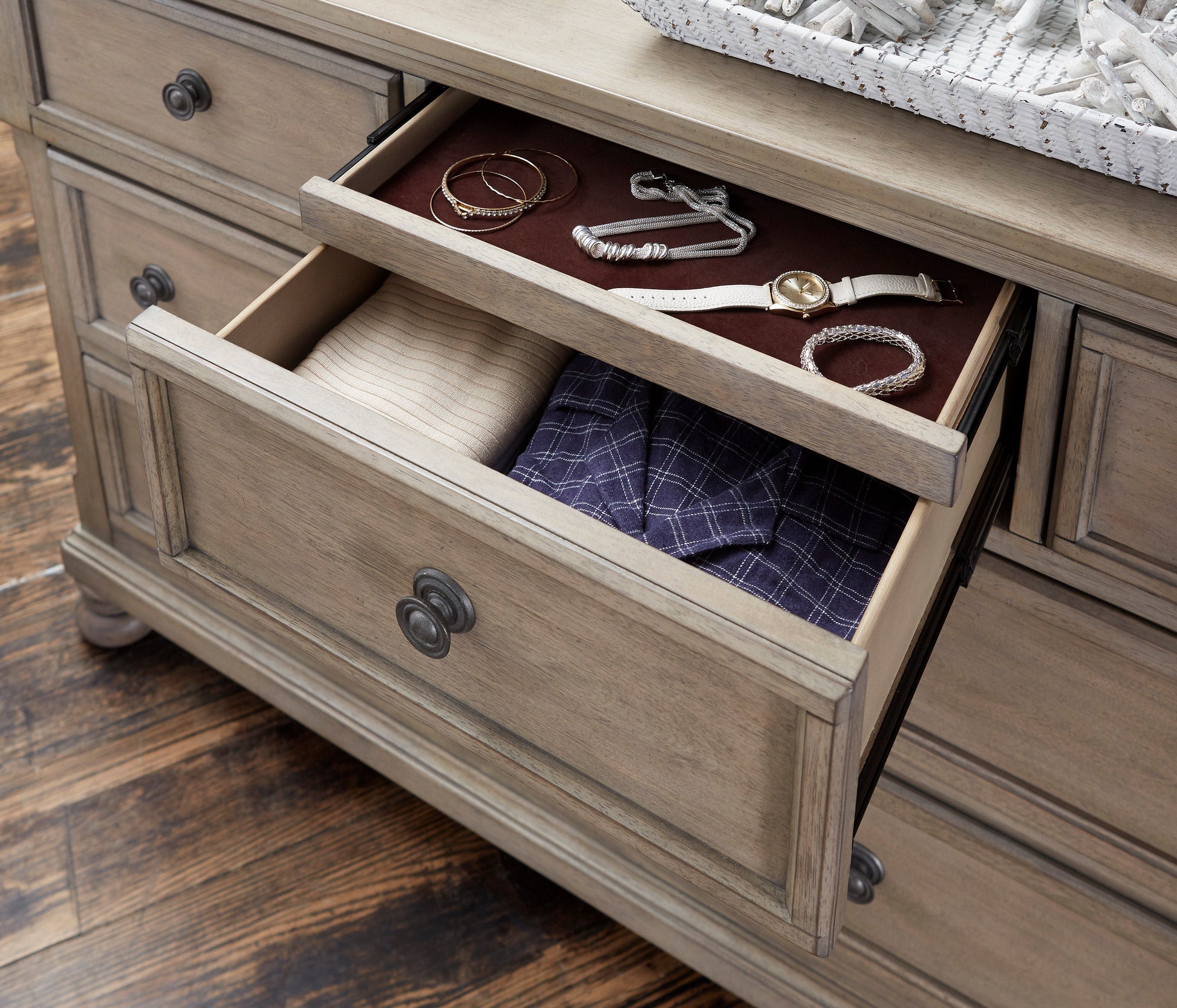 Bethel Wire Brushed Gray Dresser - 2259GY-5 - Luna Furniture - Dallas Store