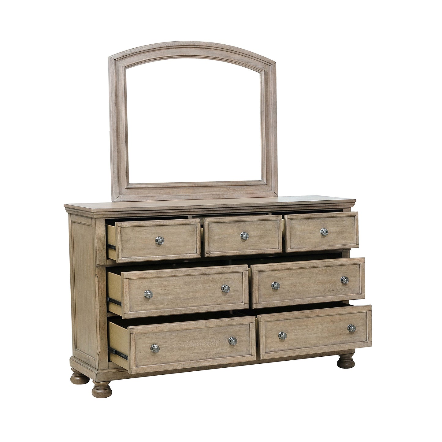 Bethel Wire Brushed Gray Sleigh Storage Platform Bedroom Set - SET | 2259GY-3 | 2259GY-5 | 2259GY-6 | 2259GY-4 | 2259GY-9 | 2259KGY-1 | 2259KGY-2 - Luna Furniture - Dallas Store