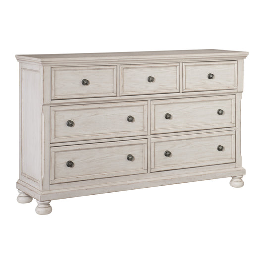 Bethel Wire Brushed White Dresser - 2259W-5 - Luna Furniture - Dallas Store