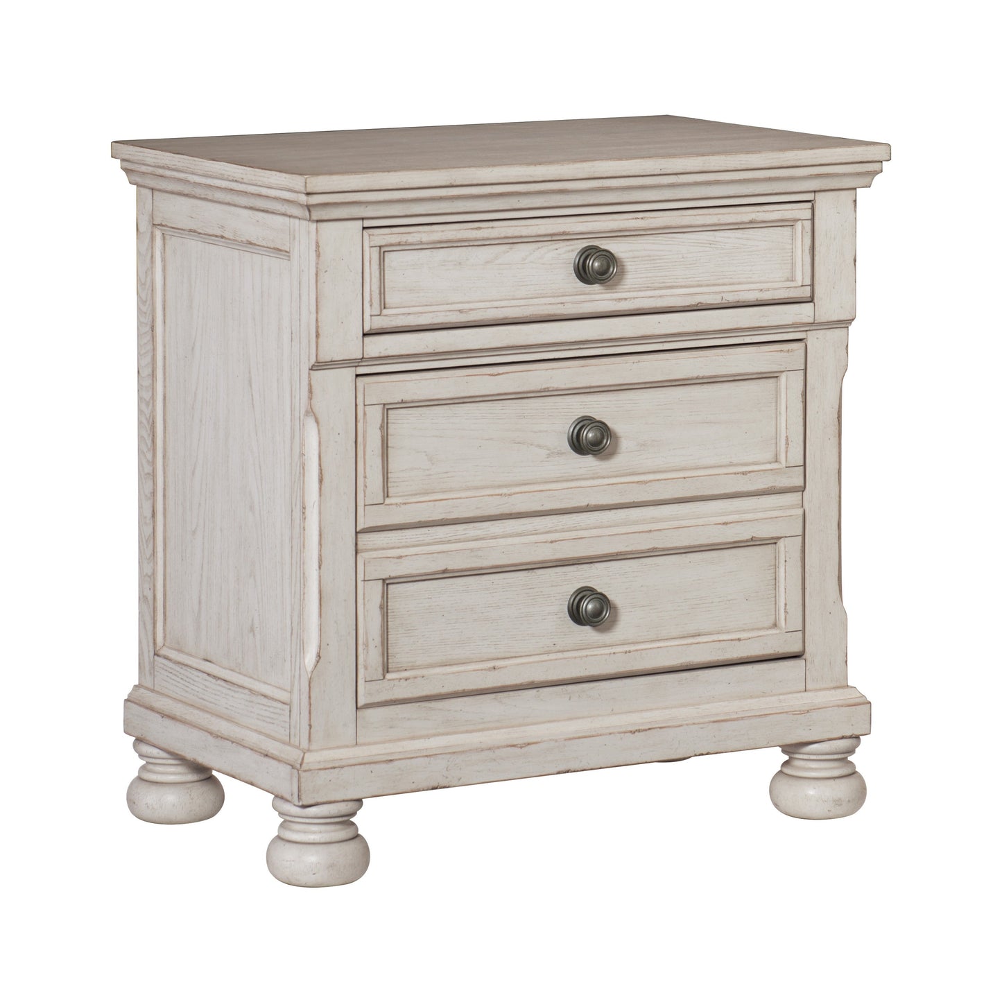 Bethel Wire Brushed White Nightstand - 2259W-4 - Luna Furniture - Dallas Store