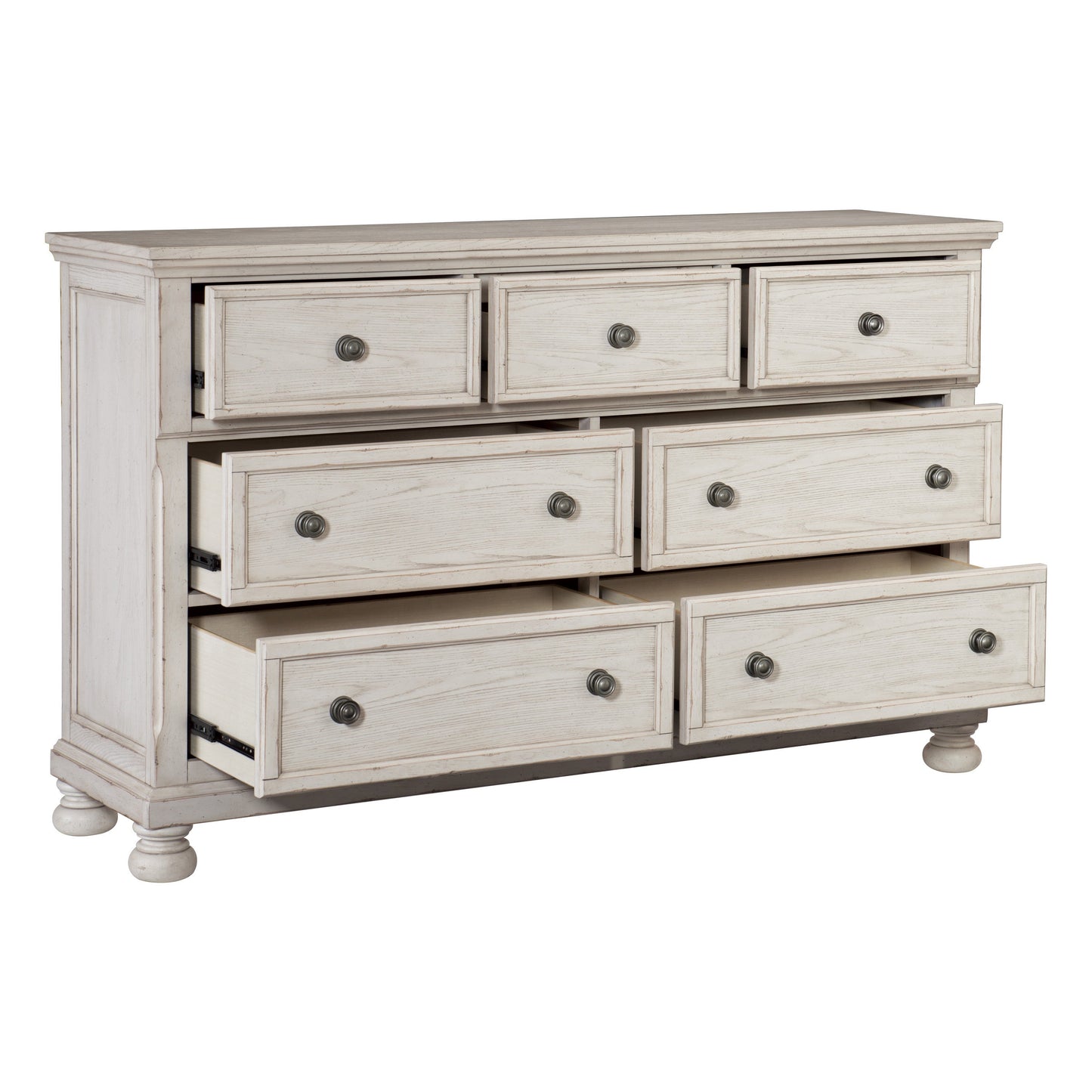 Bethel Wire Brushed White Sleigh Storage Platform Bedroom Set - SET | 2259W-1 | 2259W-2 | 2259W-3 | 2259W-5 | 2259W-6 | 2259W-4 - Luna Furniture - Dallas Store