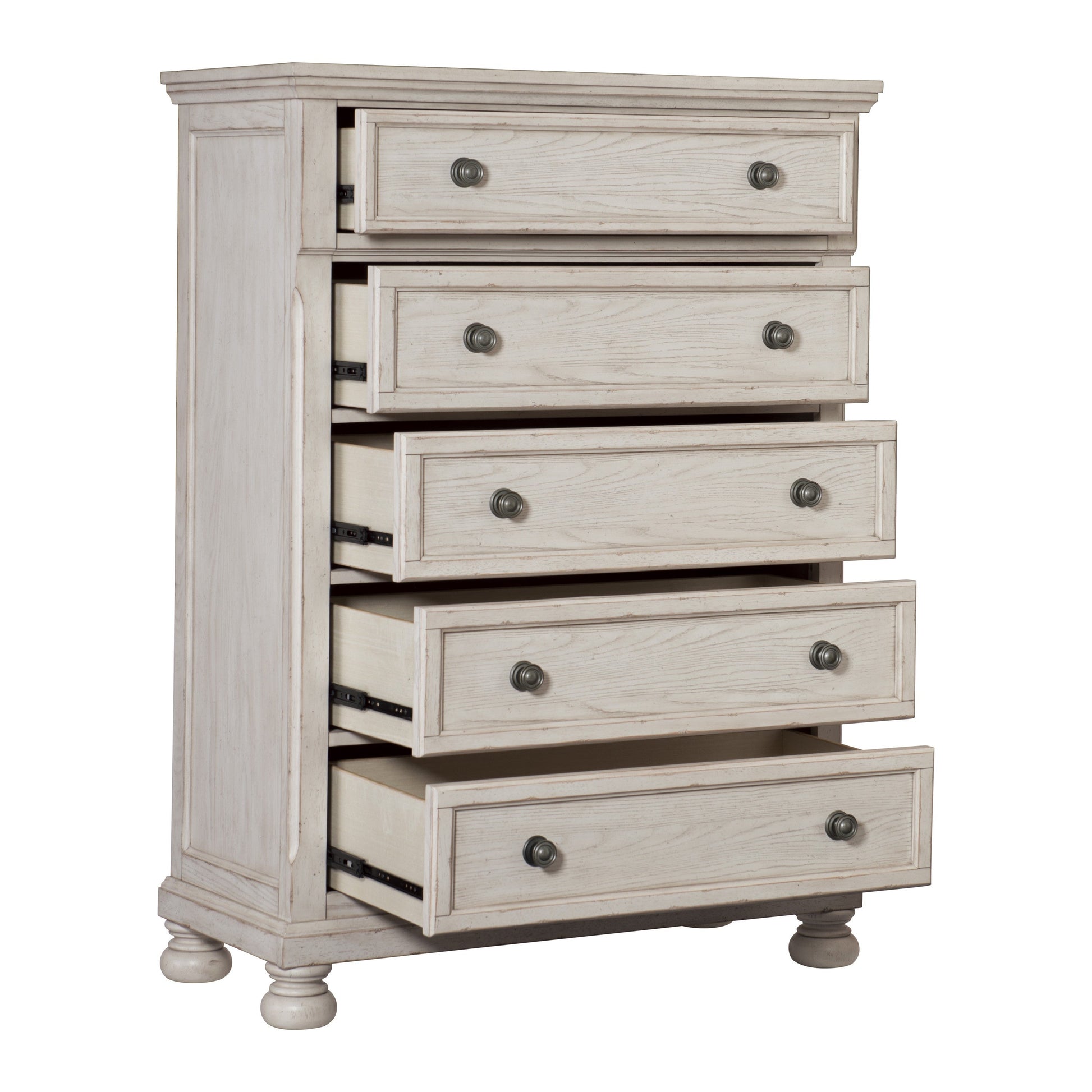 Bethel Wire Brushed White Sleigh Storage Platform Bedroom Set - SET | 2259W-1 | 2259W-2 | 2259W-3 | 2259W-5 | 2259W-6 | 2259W-4 - Luna Furniture - Dallas Store