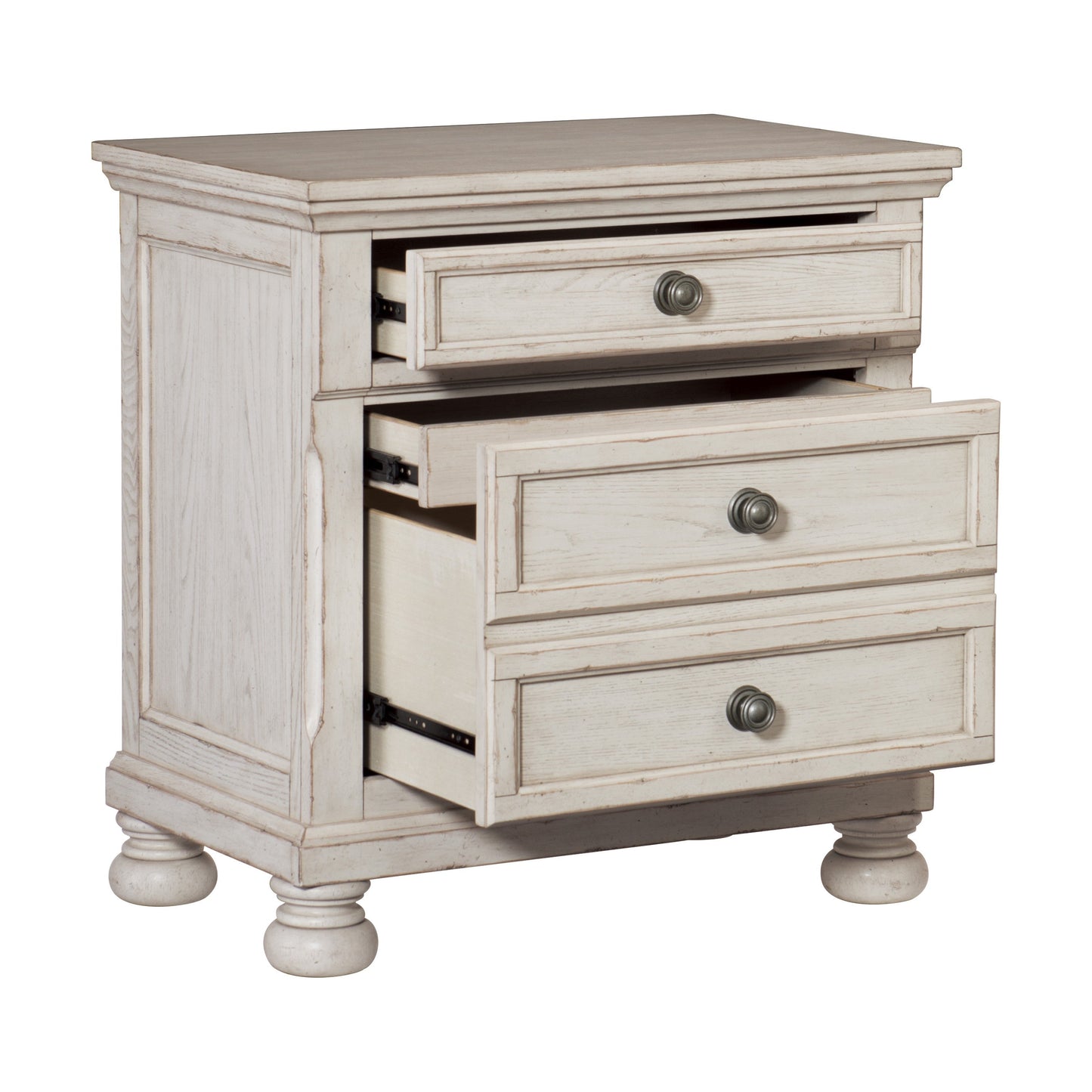 Bethel Wire Brushed White Sleigh Storage Platform Bedroom Set - SET | 2259W-1 | 2259W-2 | 2259W-3 | 2259W-5 | 2259W-6 | 2259W-4 - Luna Furniture - Dallas Store