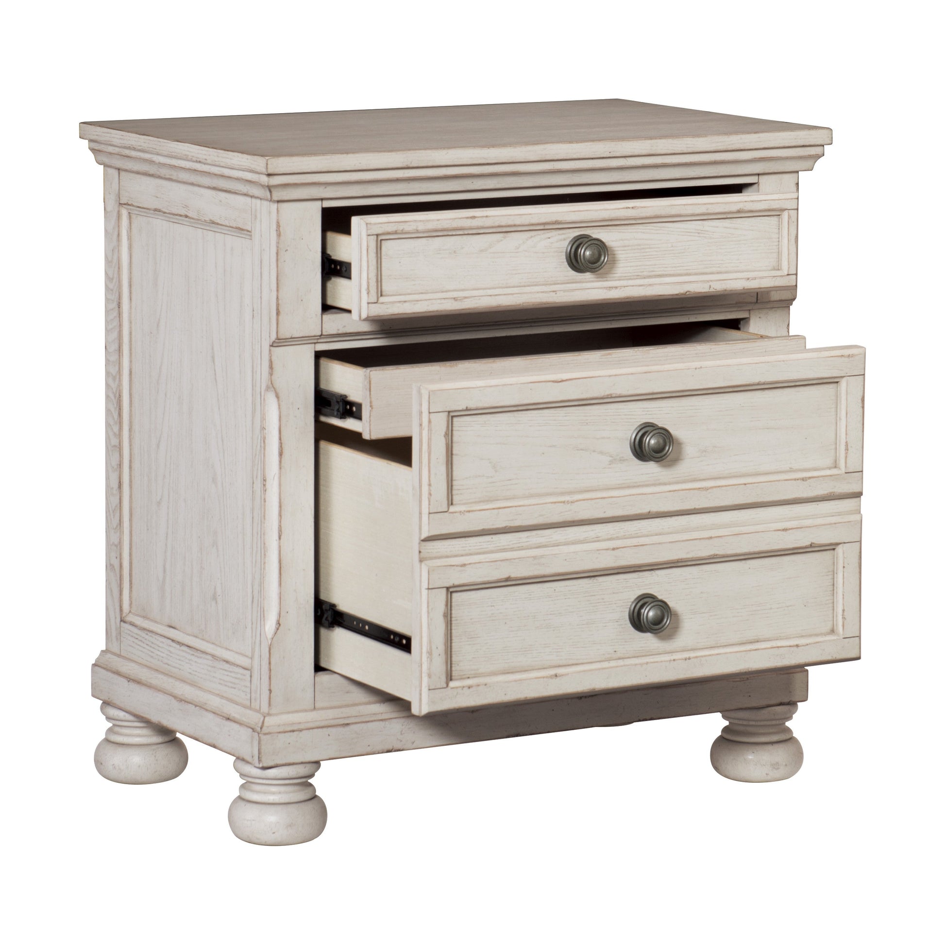 Bethel Wire Brushed White Sleigh Storage Platform Bedroom Set - SET | 2259W-1 | 2259W-2 | 2259W-3 | 2259W-5 | 2259W-6 | 2259W-4 - Luna Furniture - Dallas Store
