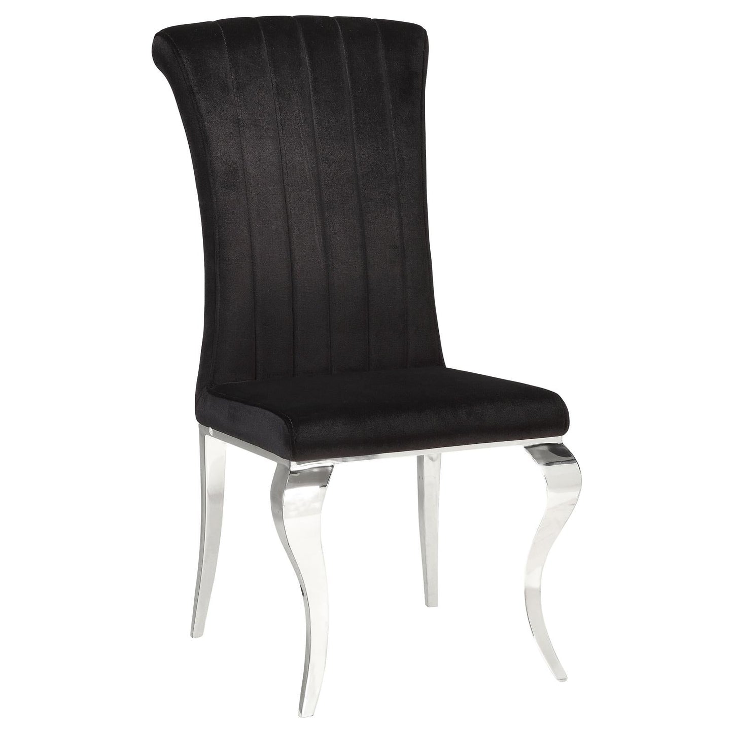 Betty Black/Chrome Upholstered Side Chairs, Set of 4 - 105072 - Luna Furniture - Dallas Store