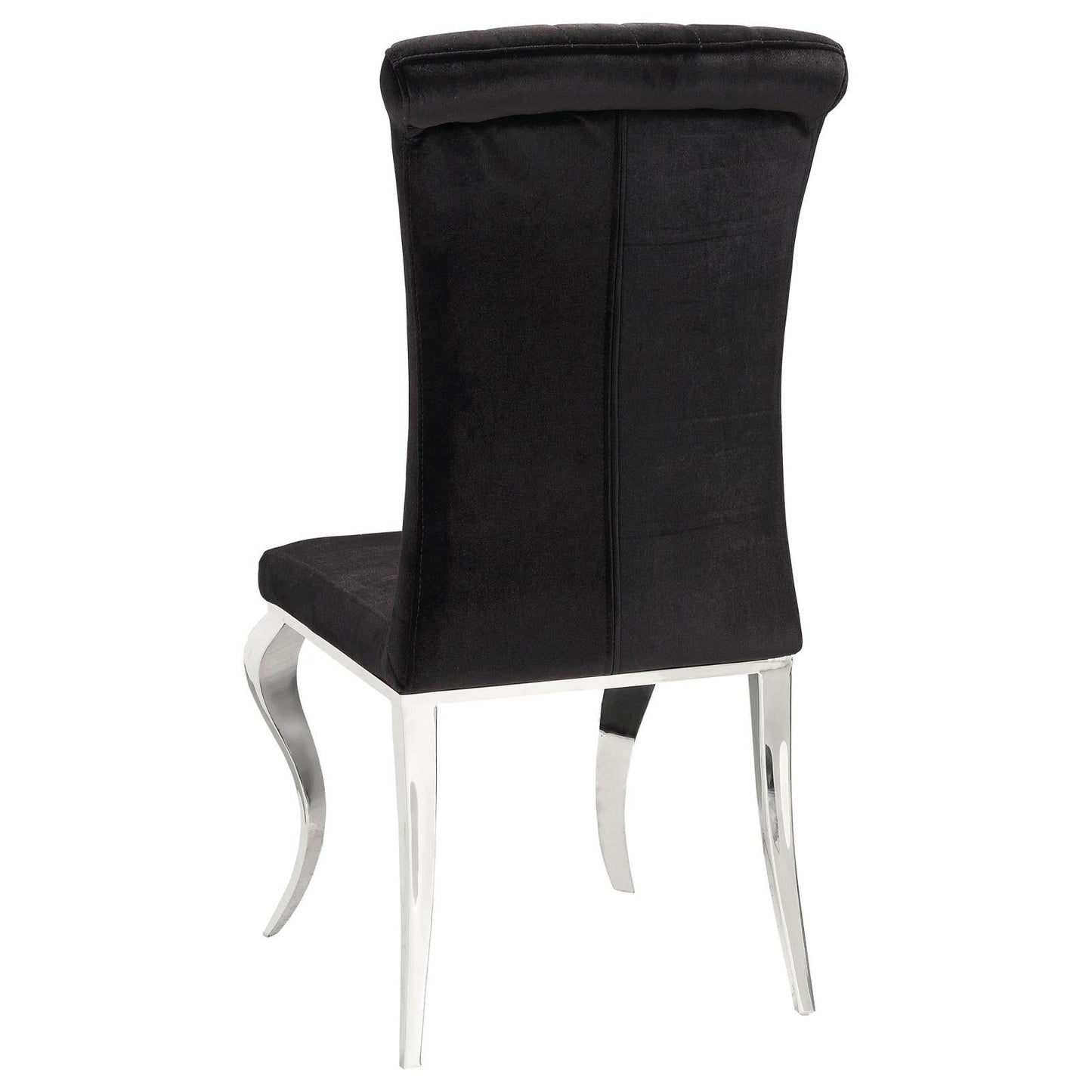 Betty Black/Chrome Upholstered Side Chairs, Set of 4 - 105072 - Luna Furniture - Dallas Store