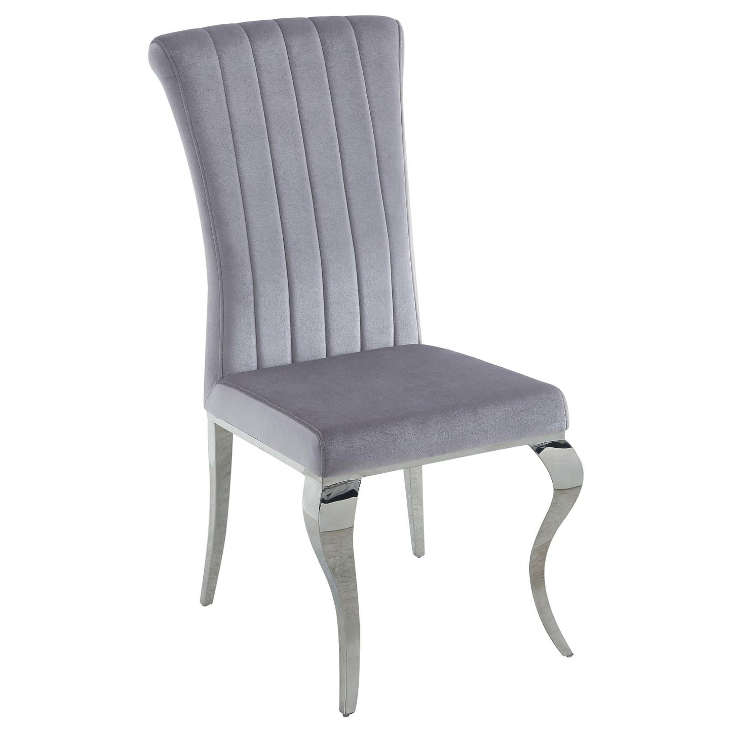 Betty Gray/Chrome Upholstered Side Chairs, Set of 4 - 105073 - Luna Furniture - Dallas Store