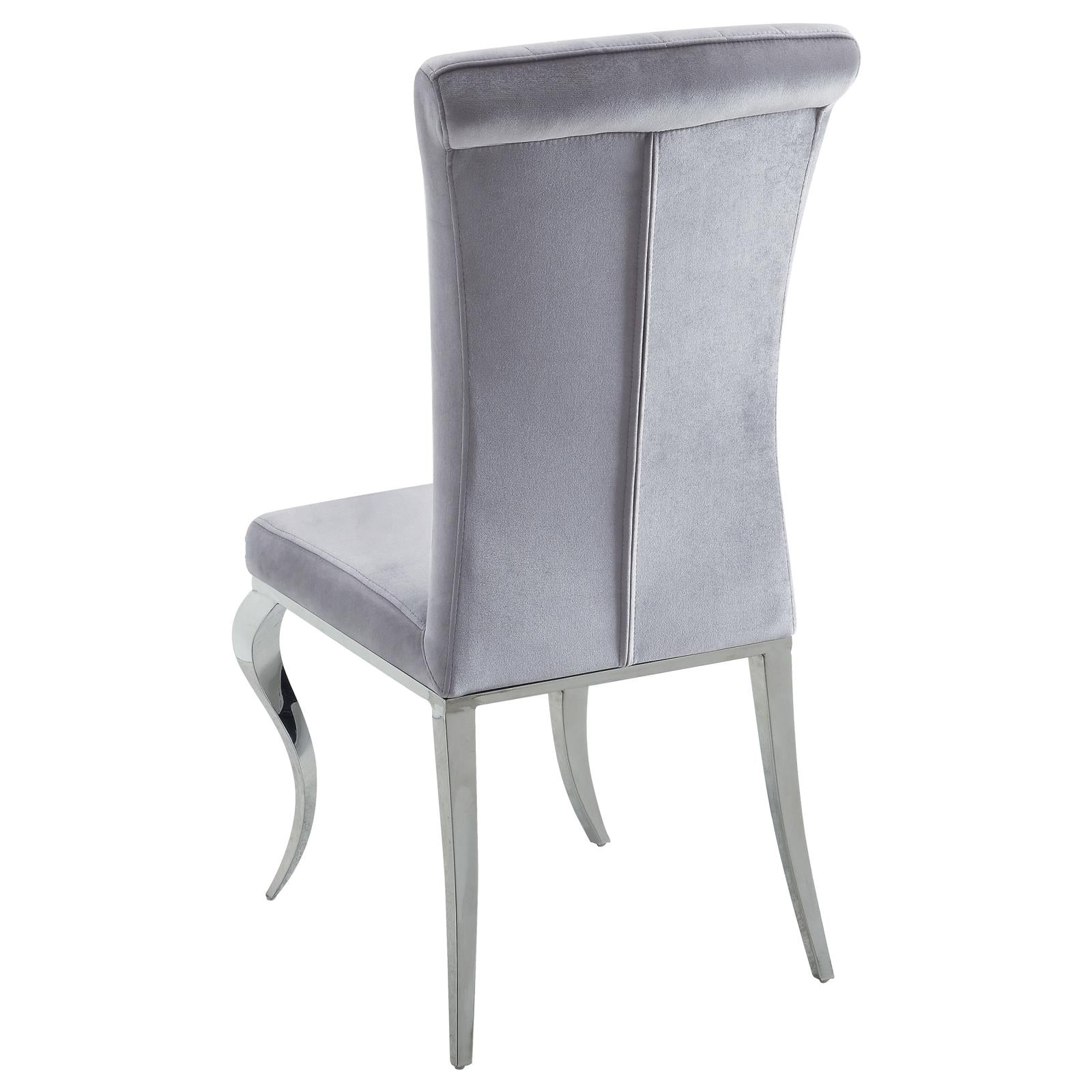 Betty Gray/Chrome Upholstered Side Chairs, Set of 4 - 105073 - Luna Furniture - Dallas Store