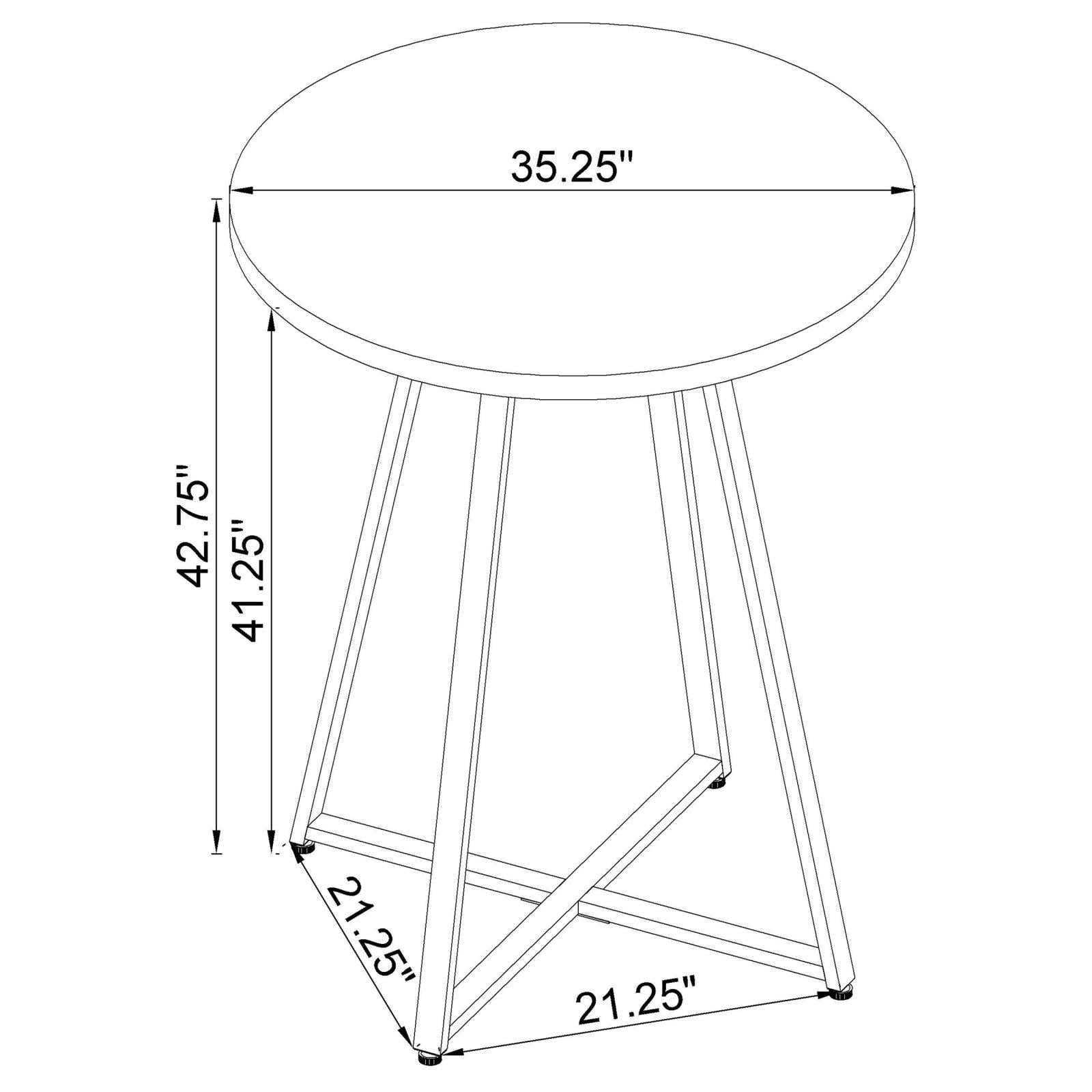 Bexter White/Chrome Faux Marble Round Top Bar Table - 183516 - Luna Furniture - Dallas Store